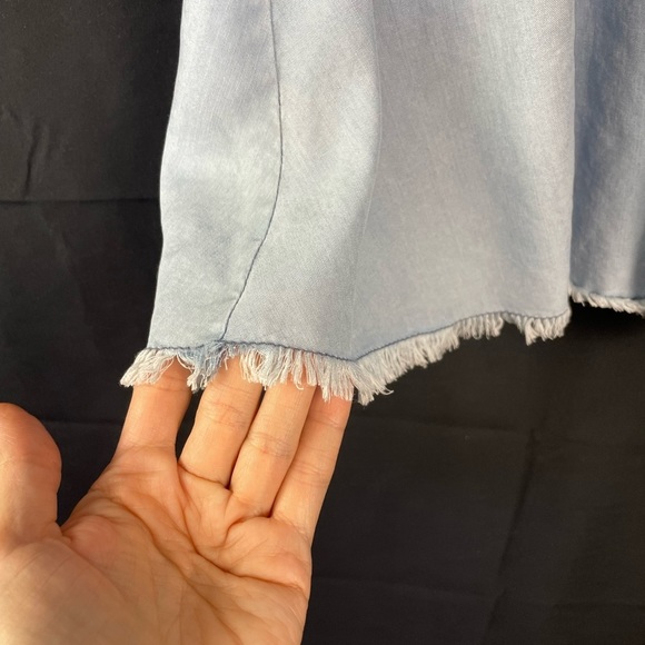 BB Dakota by Steve Madden Gennesse Fray Wrap tencel chambray long sleeve dress - Picture 4 of 11